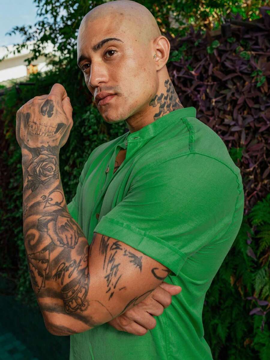 Camisa Masculina Manga Curta Gola Padre Qualidade Premium