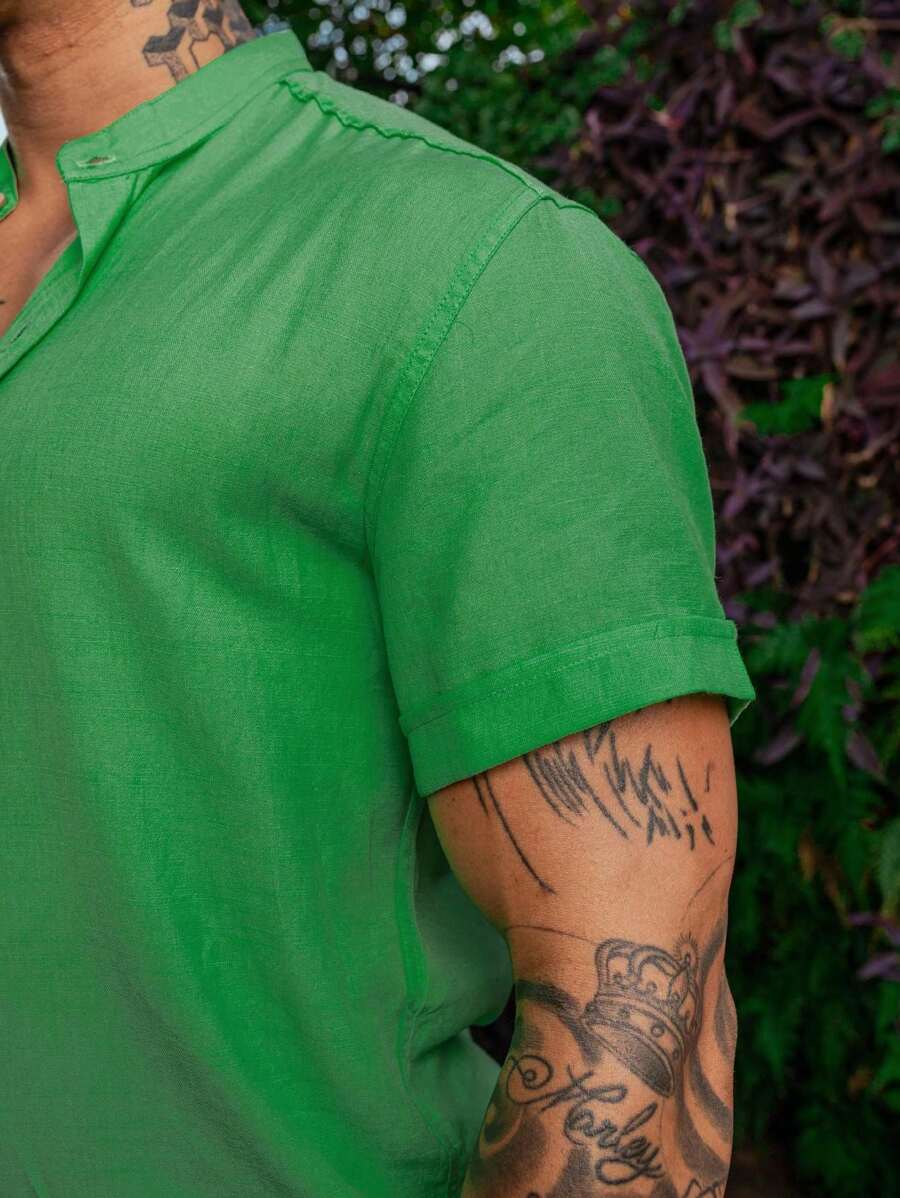 Camisa Masculina Manga Curta Gola Padre Qualidade Premium