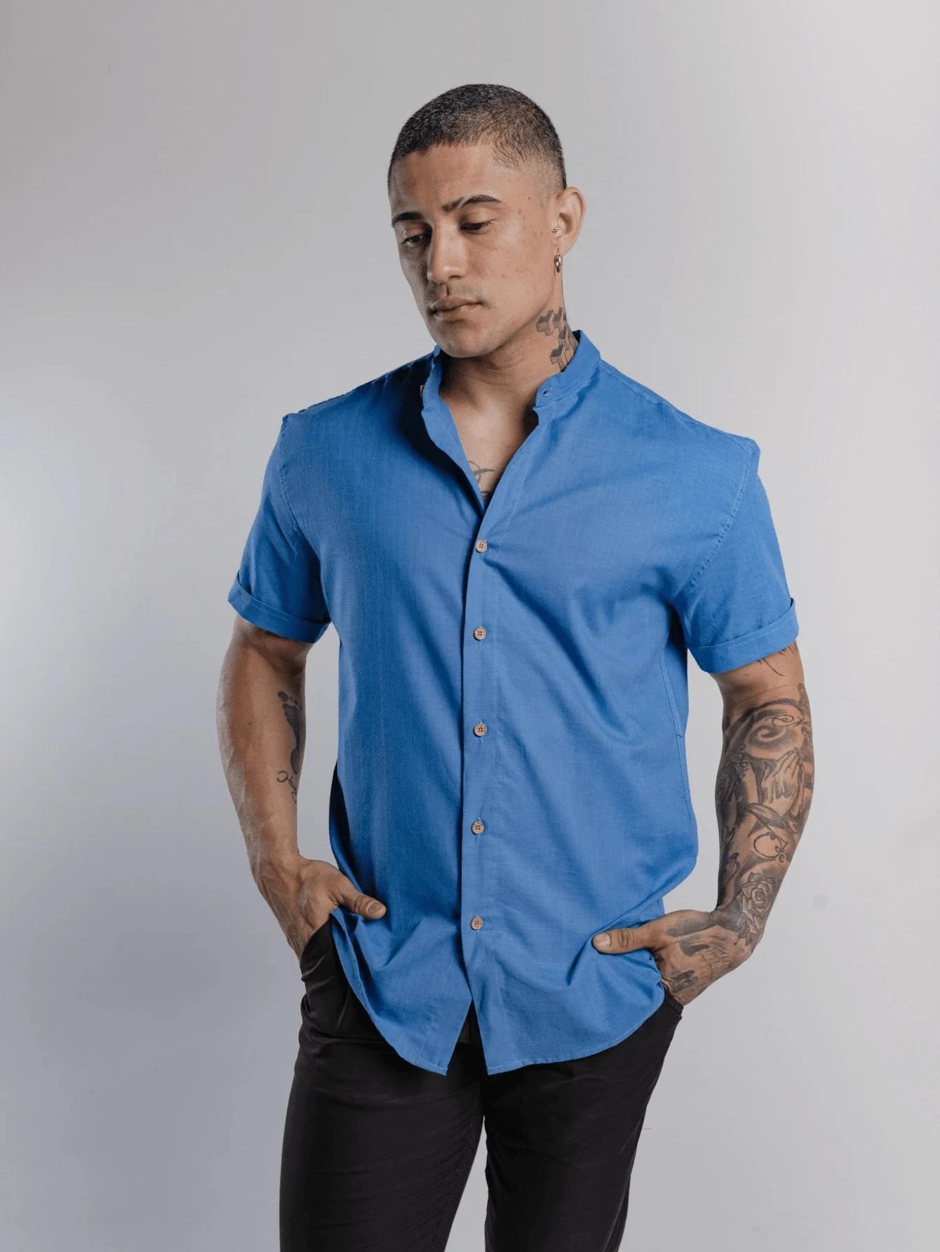 Camisa Masculina Manga Curta Gola Padre Qualidade Premium