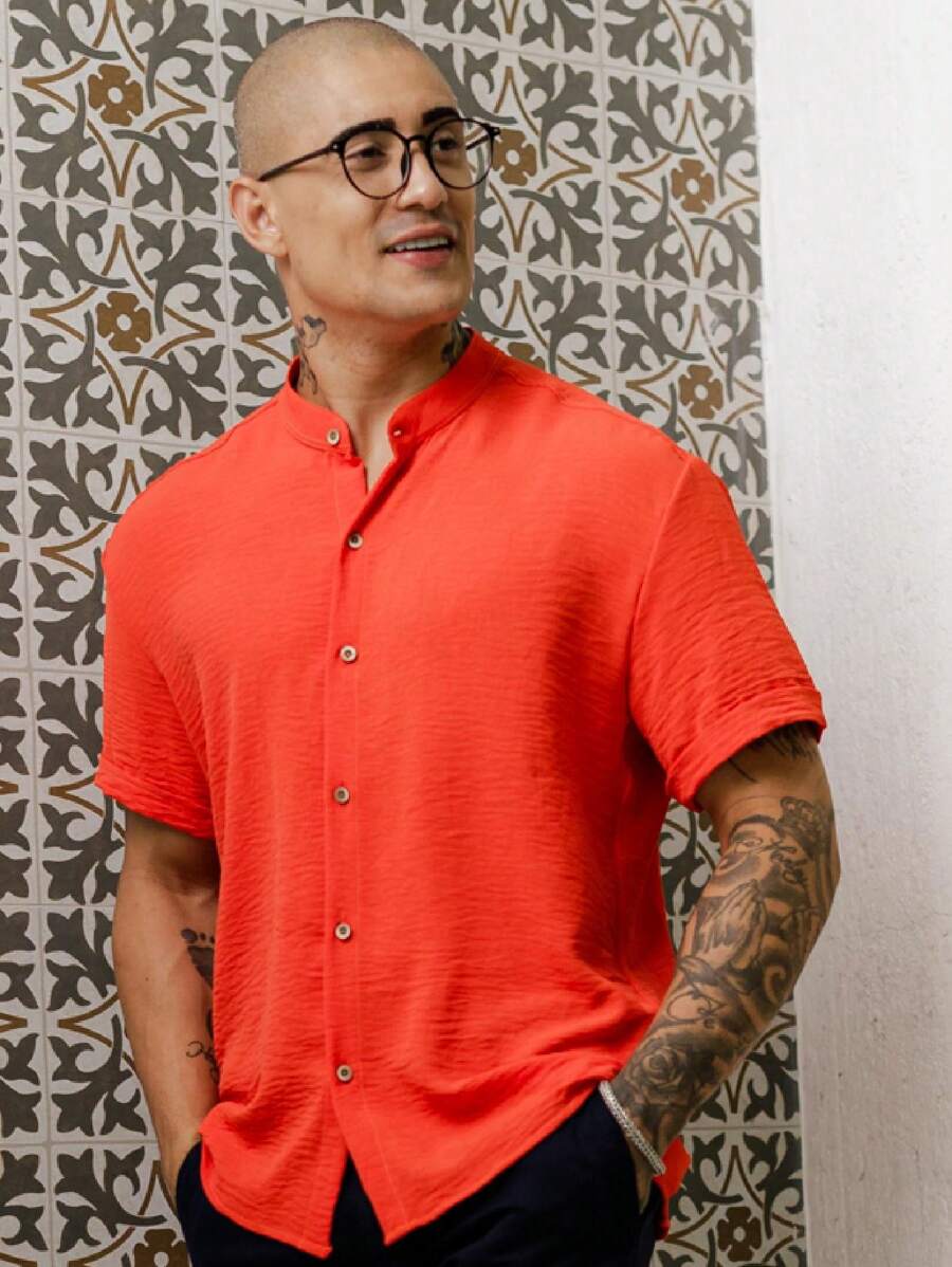Camisa Masculina Manga Curta Gola Padre Qualidade Premium