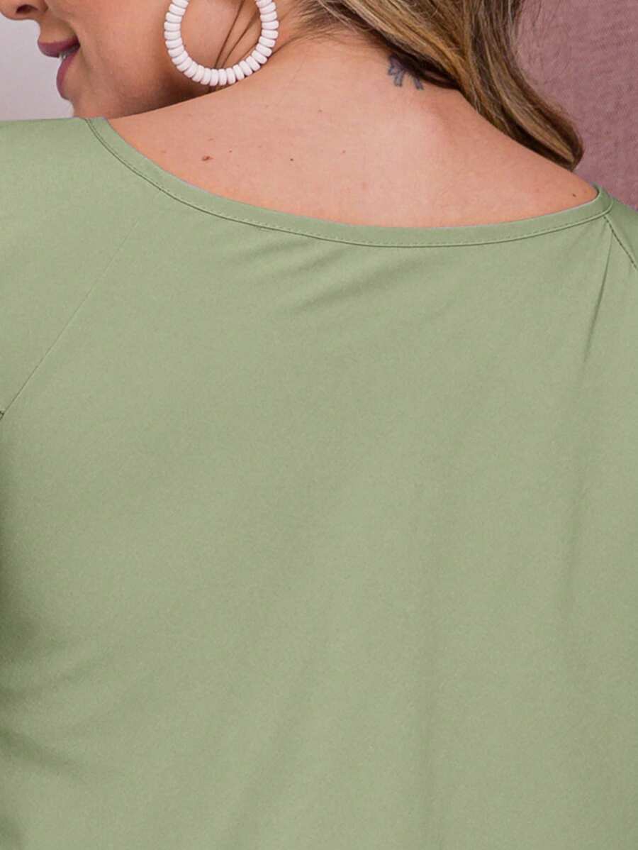Blusa Feminina Babado Manga Curta Regata Moda Verão