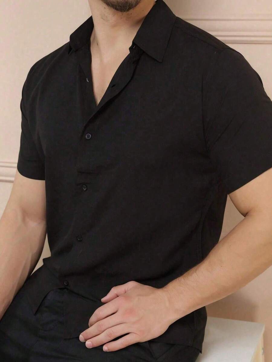 Camisa Masculina Manga Curta Gola Padre Qualidade Premium