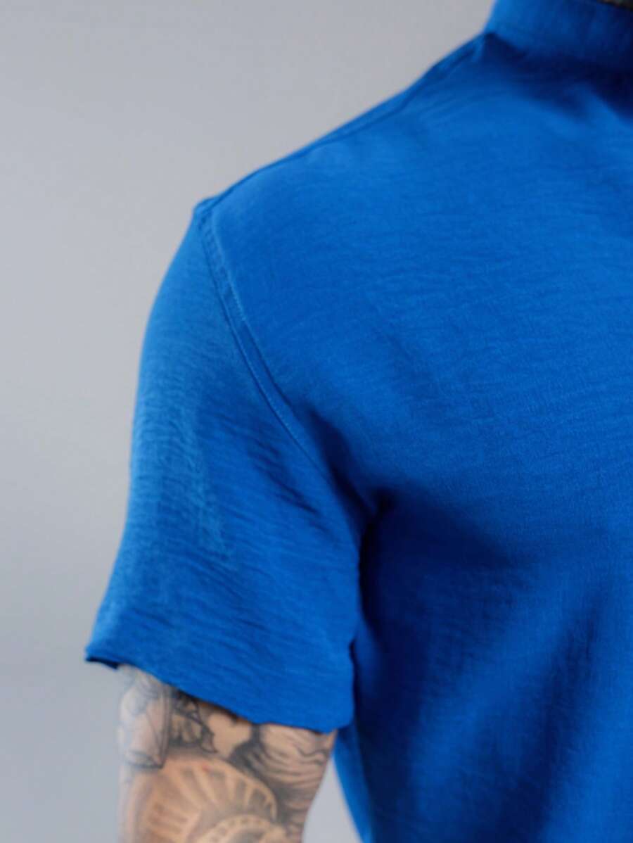 Camisa Masculina Manga Curta Gola Padre Qualidade Premium