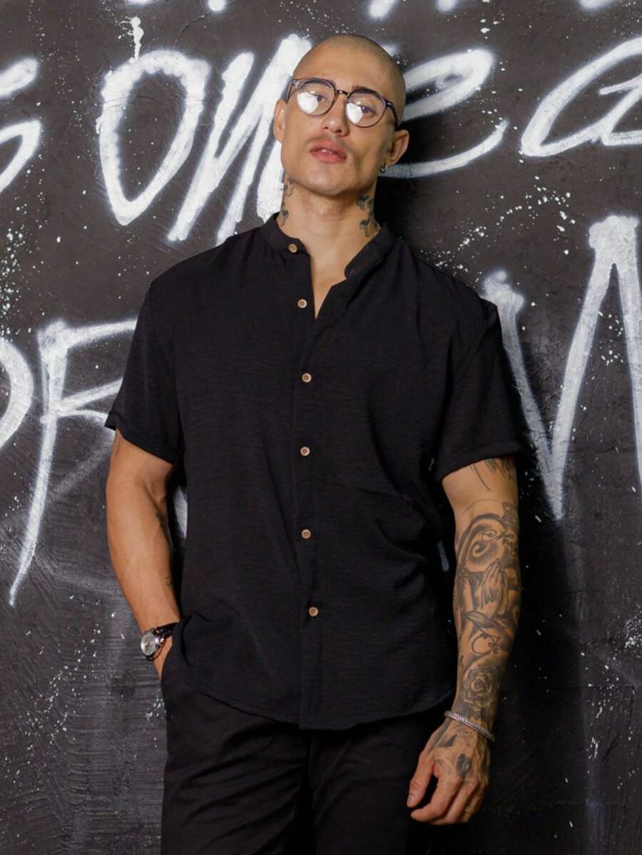 Camisa Masculina Manga Curta Gola Padre Qualidade Premium