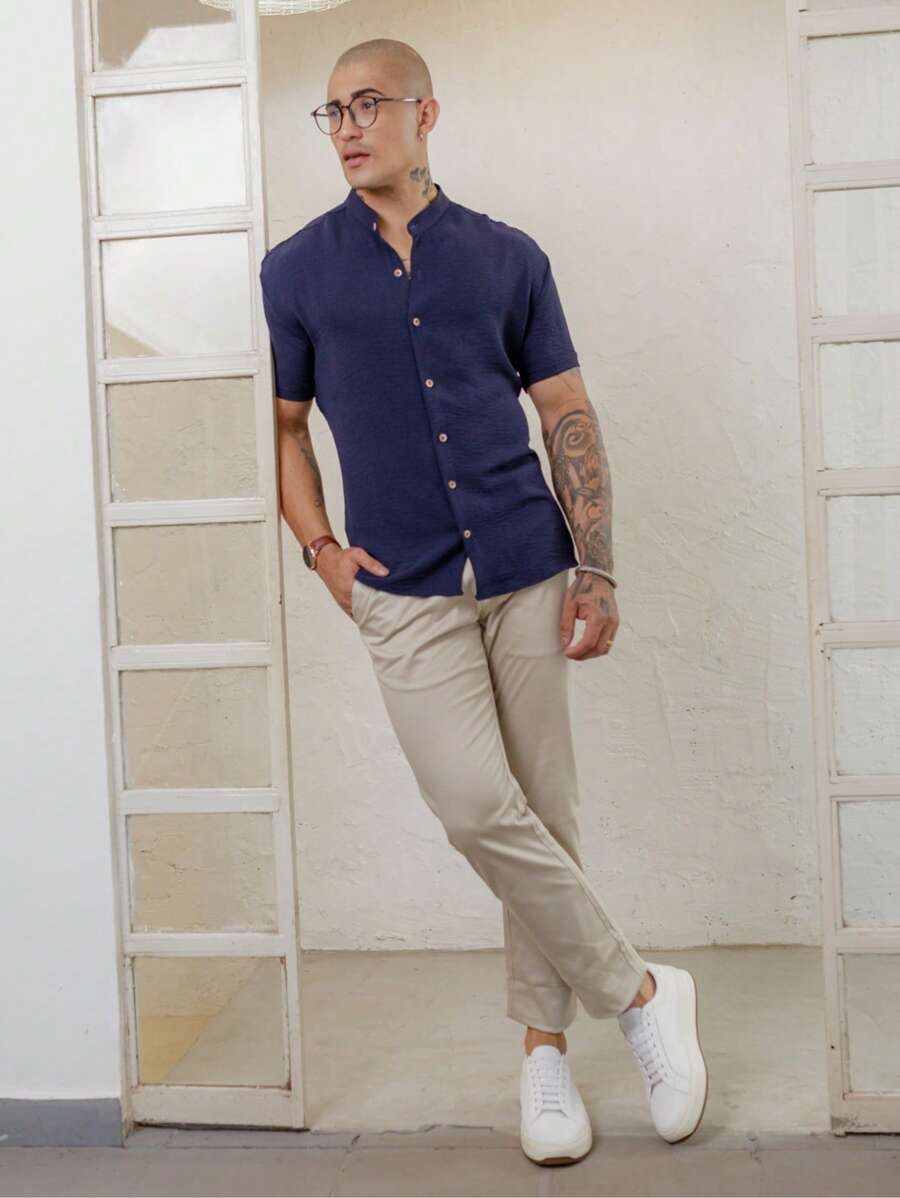 Camisa Masculina Manga Curta Gola Padre Qualidade Premium
