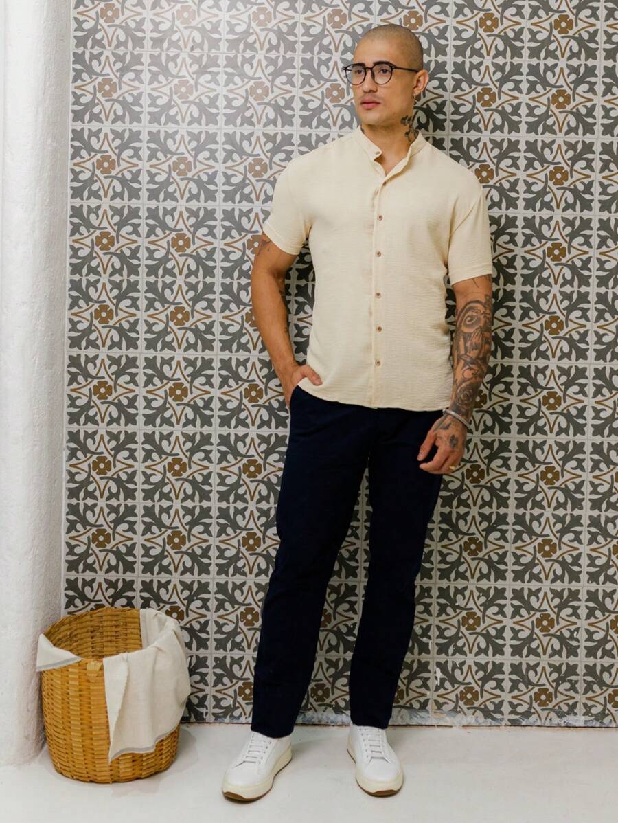 Camisa Masculina Manga Curta Gola Padre Qualidade Premium