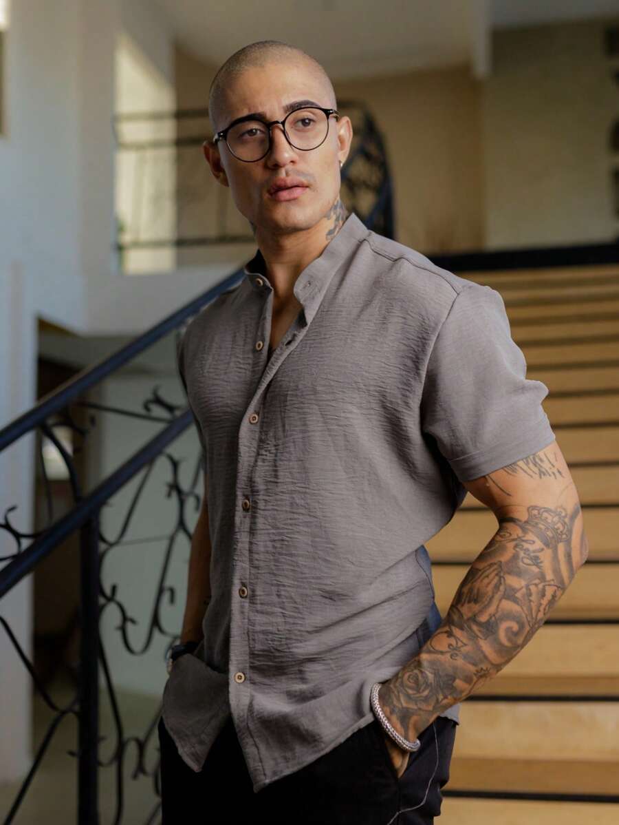 Camisa Masculina Manga Curta Gola Padre Qualidade Premium