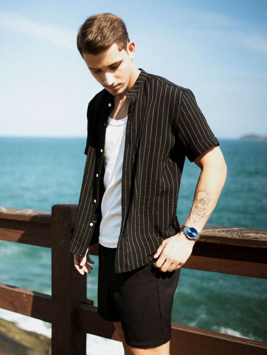 Camisa Masculina Manga Curta Gola Padre Qualidade Premium