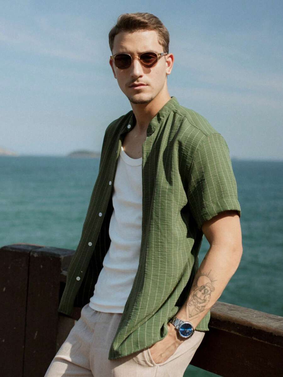 Camisa Masculina Manga Curta Gola Padre Qualidade Premium