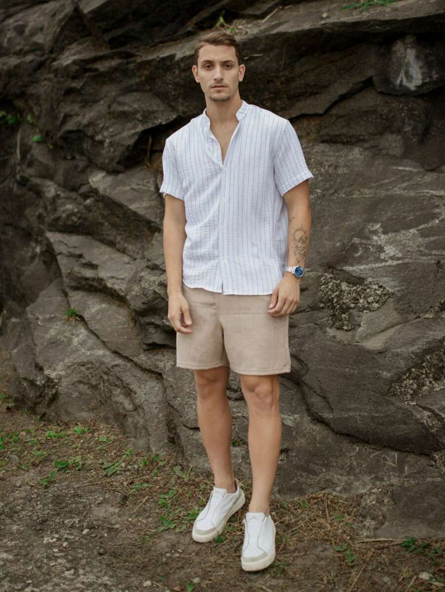 Camisa Masculina Manga Curta Gola Padre Qualidade Premium