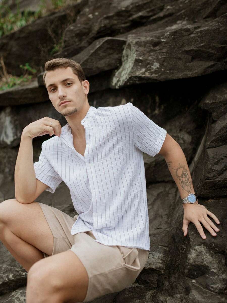 Camisa Masculina Manga Curta Gola Padre Qualidade Premium