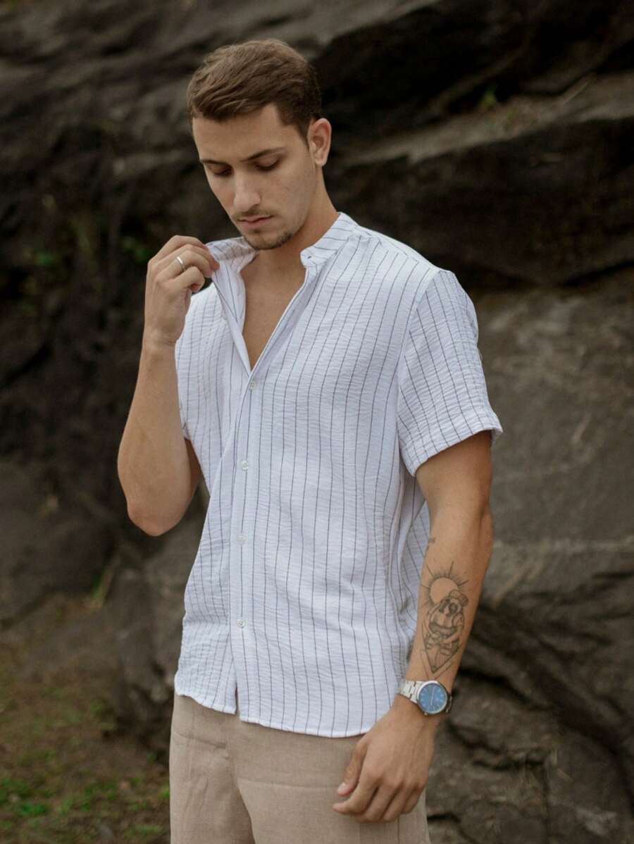 Camisa Masculina Manga Curta Gola Padre Qualidade Premium