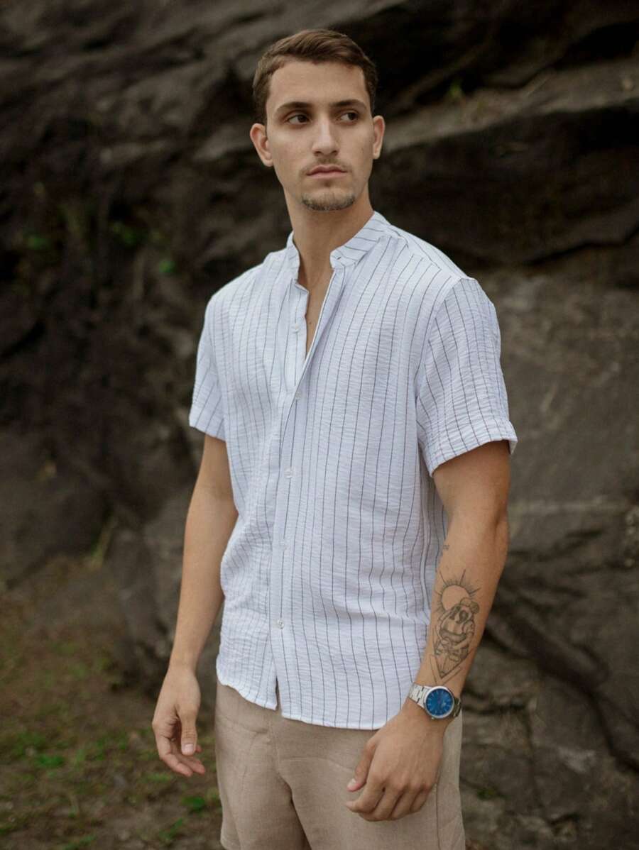 Camisa Masculina Manga Curta Gola Padre Qualidade Premium