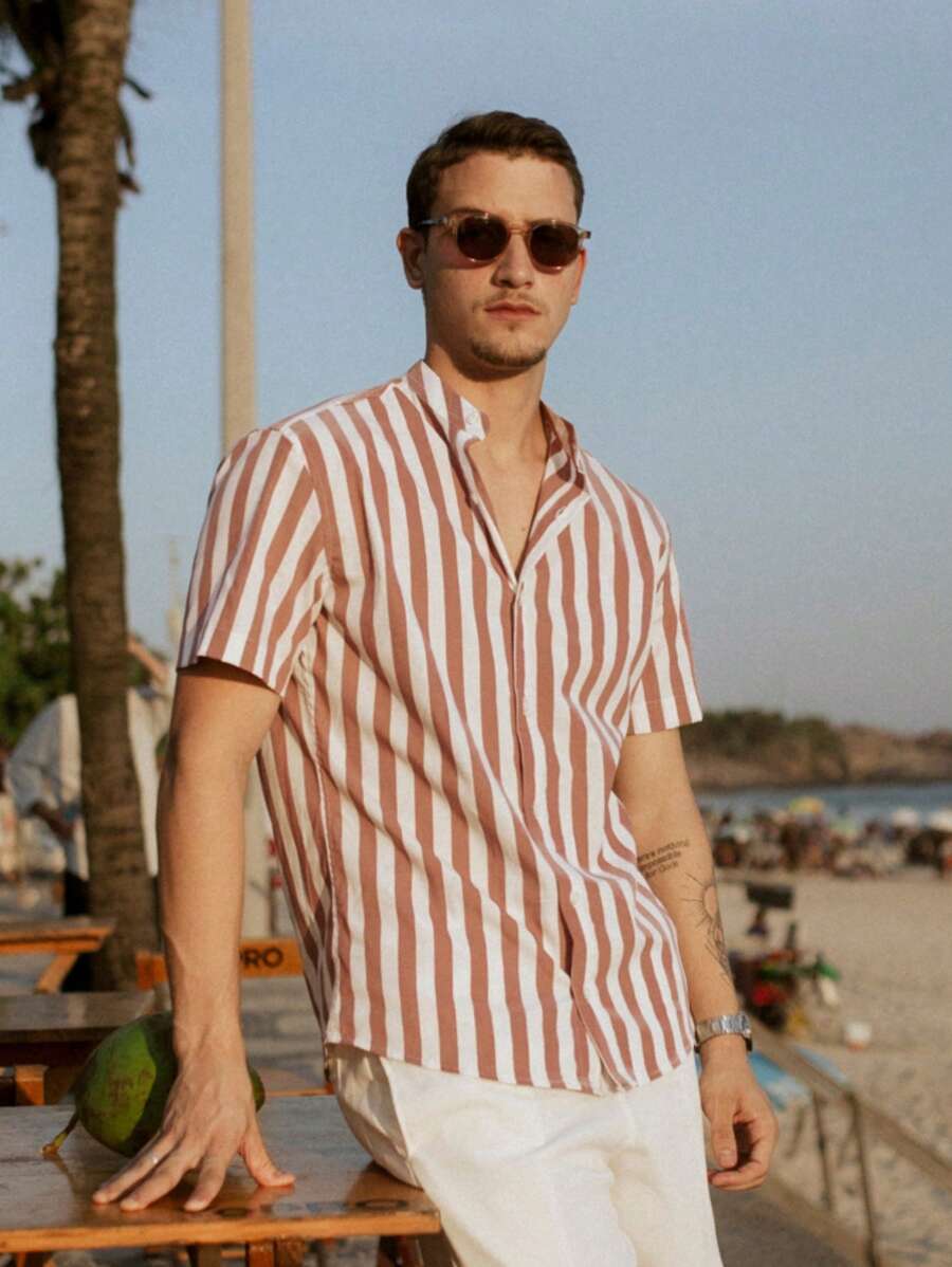 Camisa Masculina Manga Curta Gola Padre Qualidade Premium
