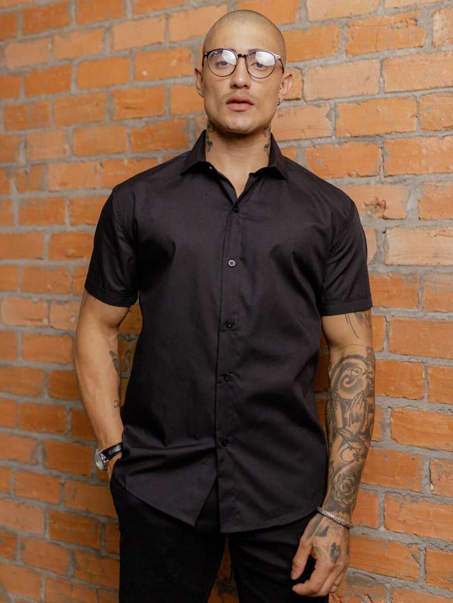 Camisa Masculina Manga Curta Gola Padre Qualidade Premium