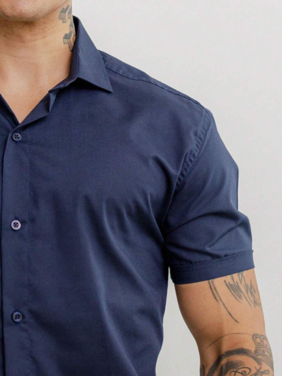 Camisa Masculina Manga Curta Gola Padre Qualidade Premium
