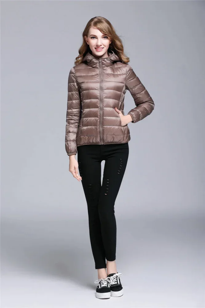 Jaqueta Puffer Feminina Básica com Capuz Annabele