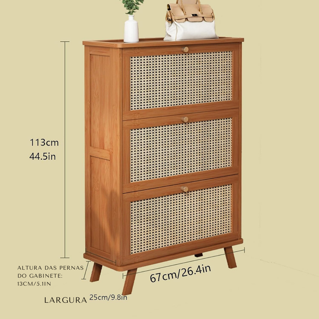 Armário de Sapatos de Bambu + 1 Ano de Garantia - (Promoção de Outubro)