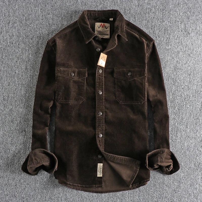 Jaqueta Masculina de Veludo Cotelê Vintage (Promoção de Inverno 2025)