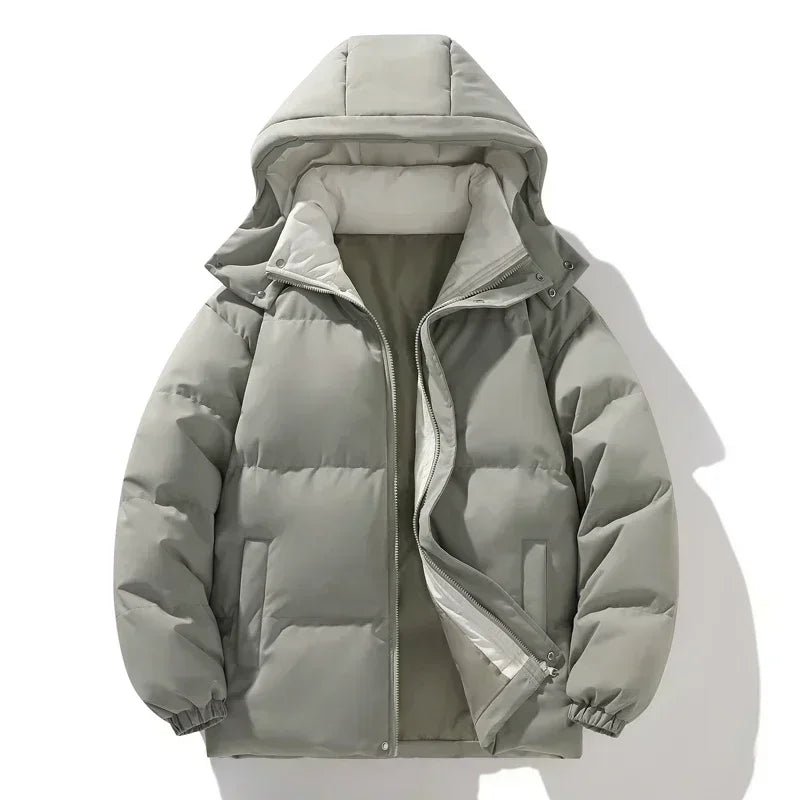Jaqueta Masculina Para Inverno Térmica com Capuz Removível Acabamento Impermeável – (Promoção de Inverno 2025)
