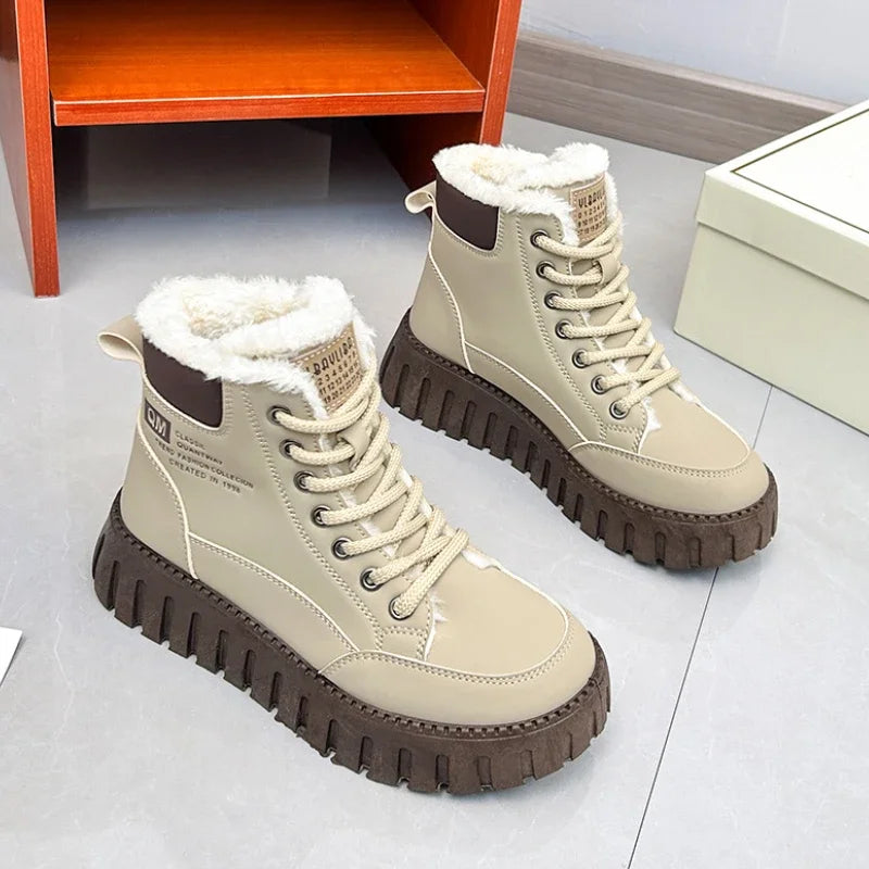 Bota Feminina de Inverno com Plataforma Forro Confortável Estilo Esportivo Casual – (Promoção de Inverno 2025)