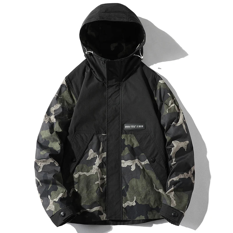 Jaqueta Masculina Bomber Militar com Capuz Corta-Vento – (Promoção de Inverno 2025)