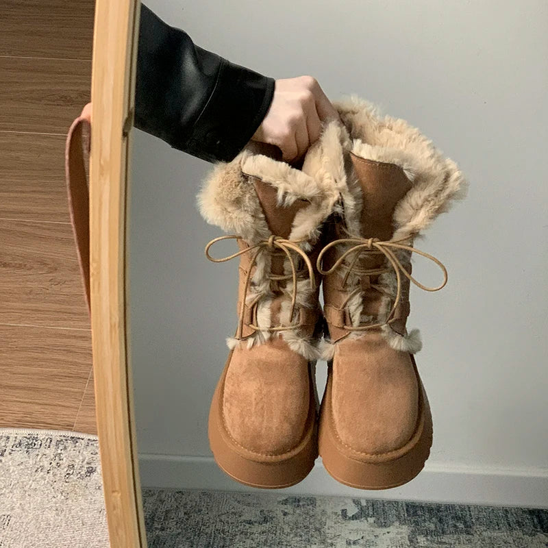 Bota Feminina Retrô com Solado Grosso Estilo Elegante Antiderrapante – (Promoção de Inverno 2025)