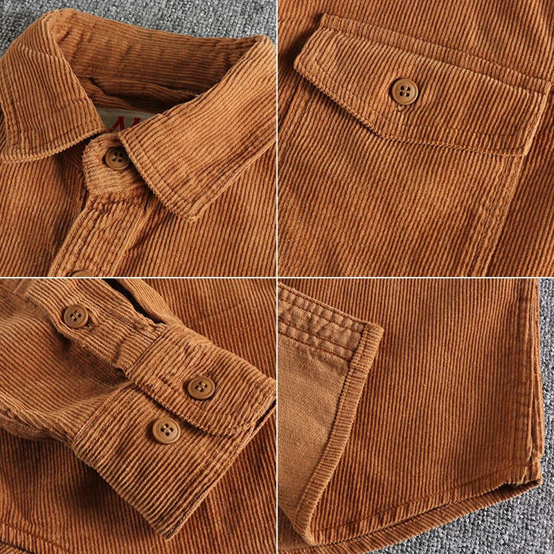 Jaqueta Masculina de Veludo Cotelê Vintage (Promoção de Inverno 2025)