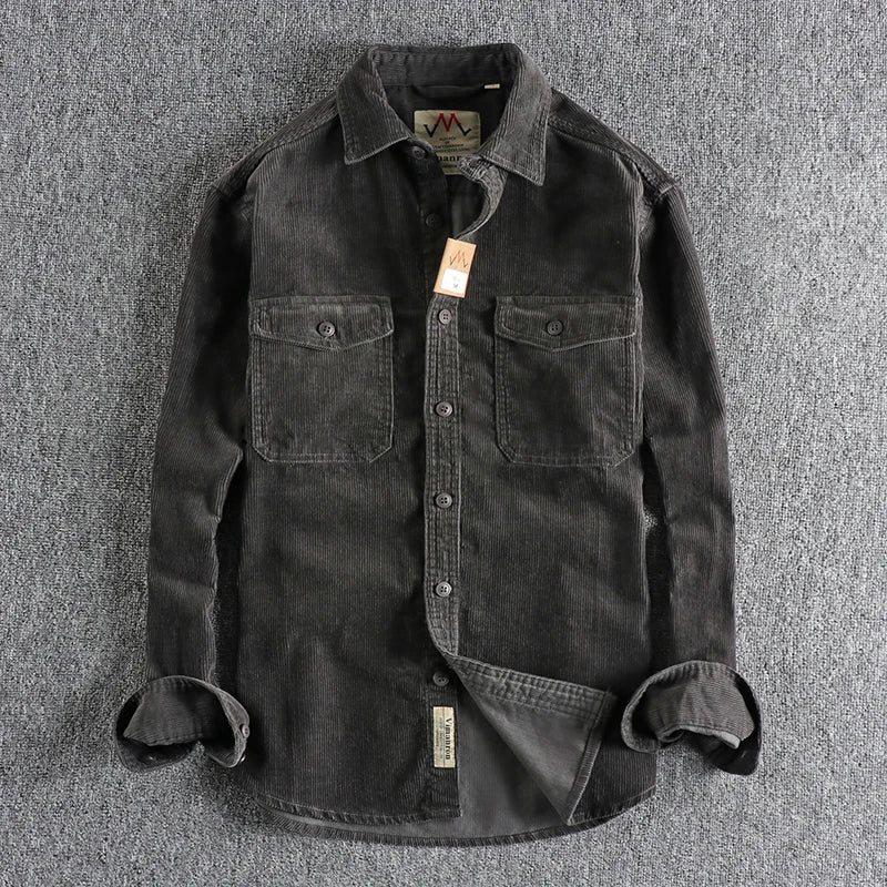 Jaqueta Masculina de Veludo Cotelê Vintage (Promoção de Inverno 2025)