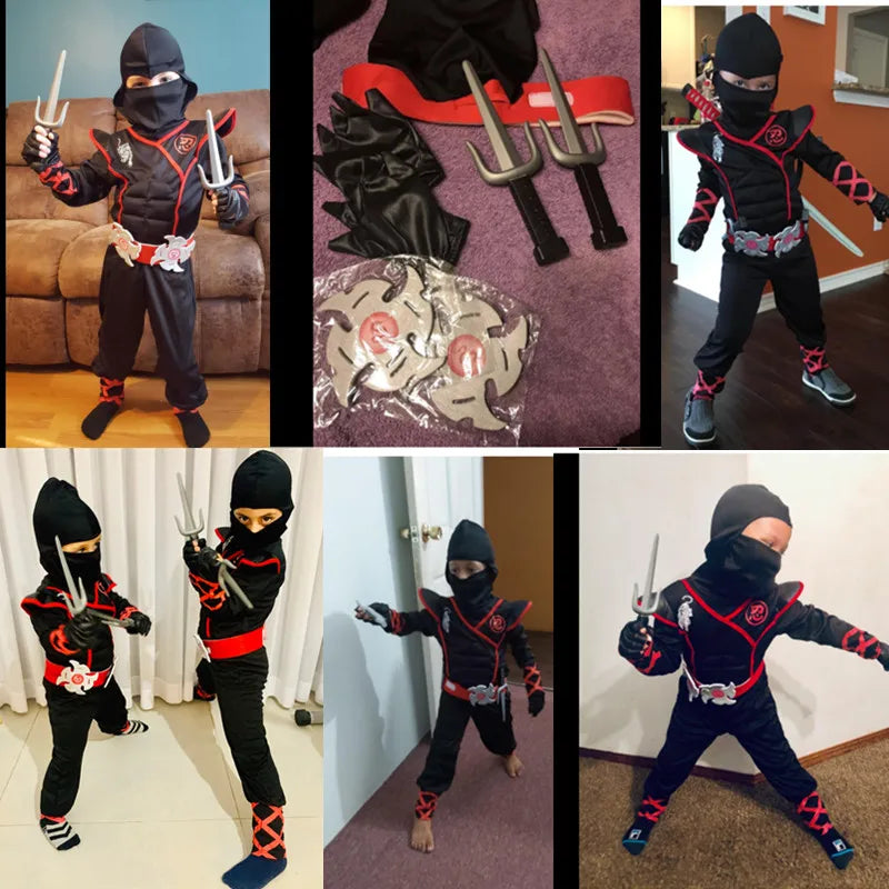 Fantasia Infantil Ninja Preto – Conjunto com Máscara e Acessórios