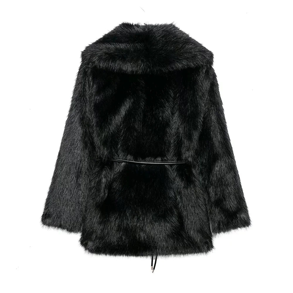 Casaco Feminino Para Inverno Com Cinto Decorativo - (Promoção de Inverno 2025)