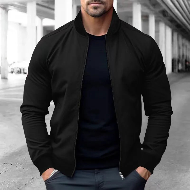 Jaqueta Masculina Casual Curta com Gola Estilo Baseball – (Promoção de Inverno 2025)