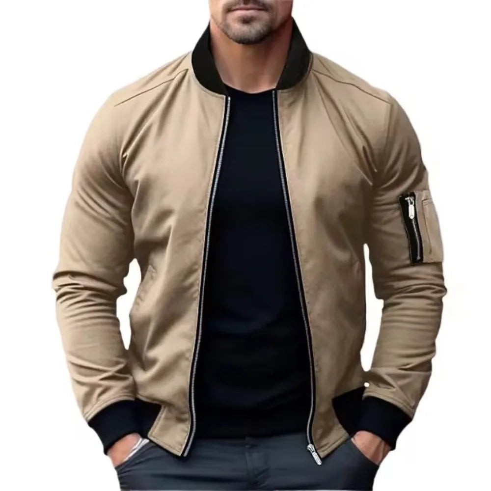 Jaqueta Masculina Bomber com Zíper Estilo Streetwear Elegante – (Promoção de Inverno 2025)