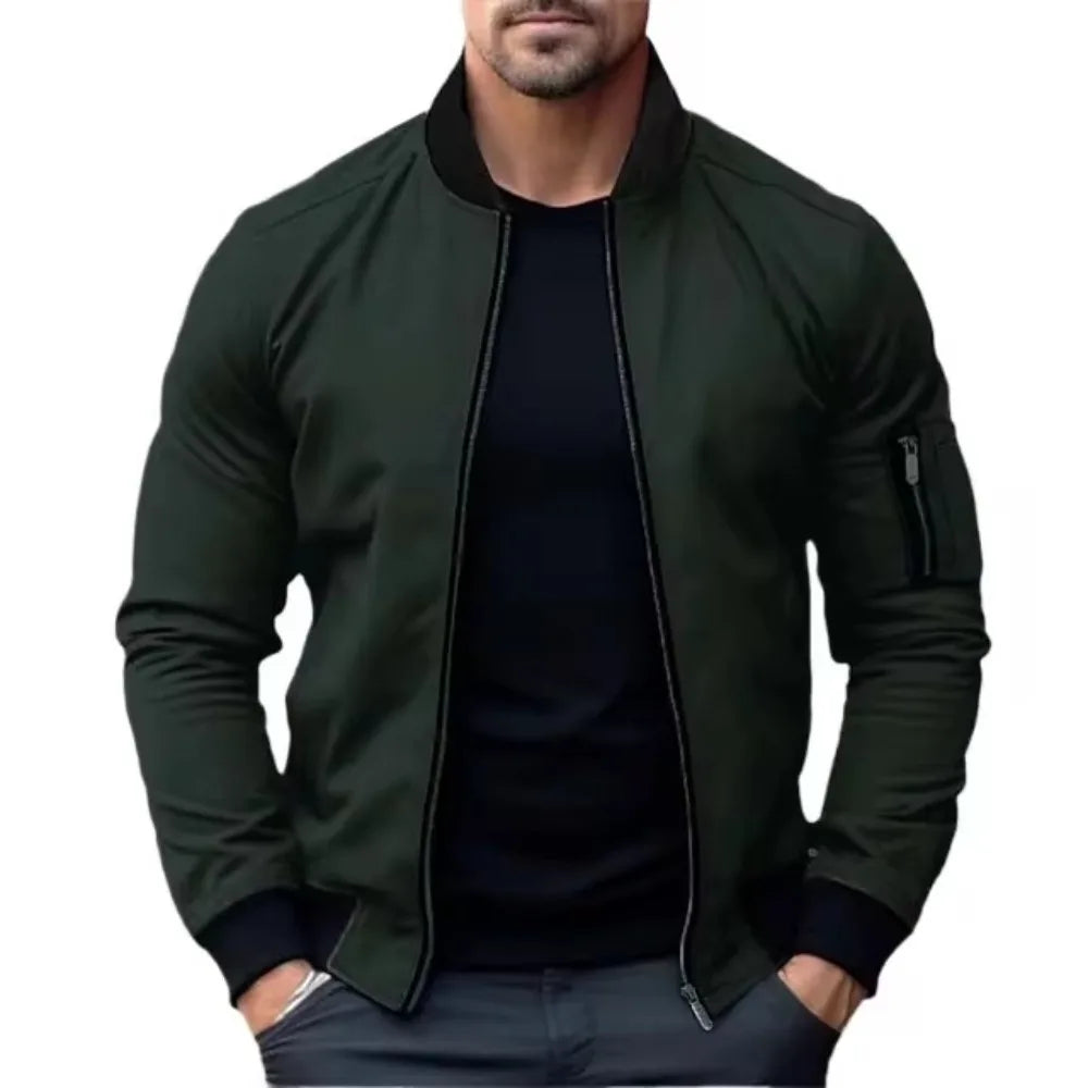 Jaqueta Masculina Bomber com Zíper Estilo Streetwear Elegante – (Promoção de Inverno 2025)
