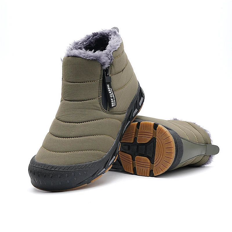 Bota Masculina de Inverno com Zíper e Forro Interno Confortável - (Promoção de Inverno 2025)