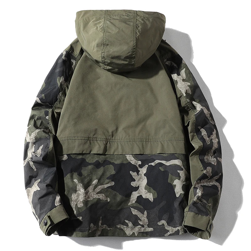 Jaqueta Masculina Bomber Militar com Capuz Corta-Vento – (Promoção de Inverno 2025)