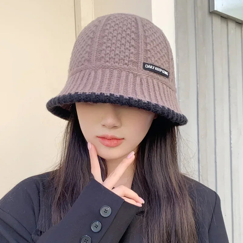 Chapéu Feminino de Lã Estilo Coreano com Visual Retrô – (Promoção de Inverno 2025)