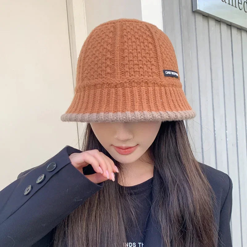 Chapéu Feminino de Lã Estilo Coreano com Visual Retrô – (Promoção de Inverno 2025)