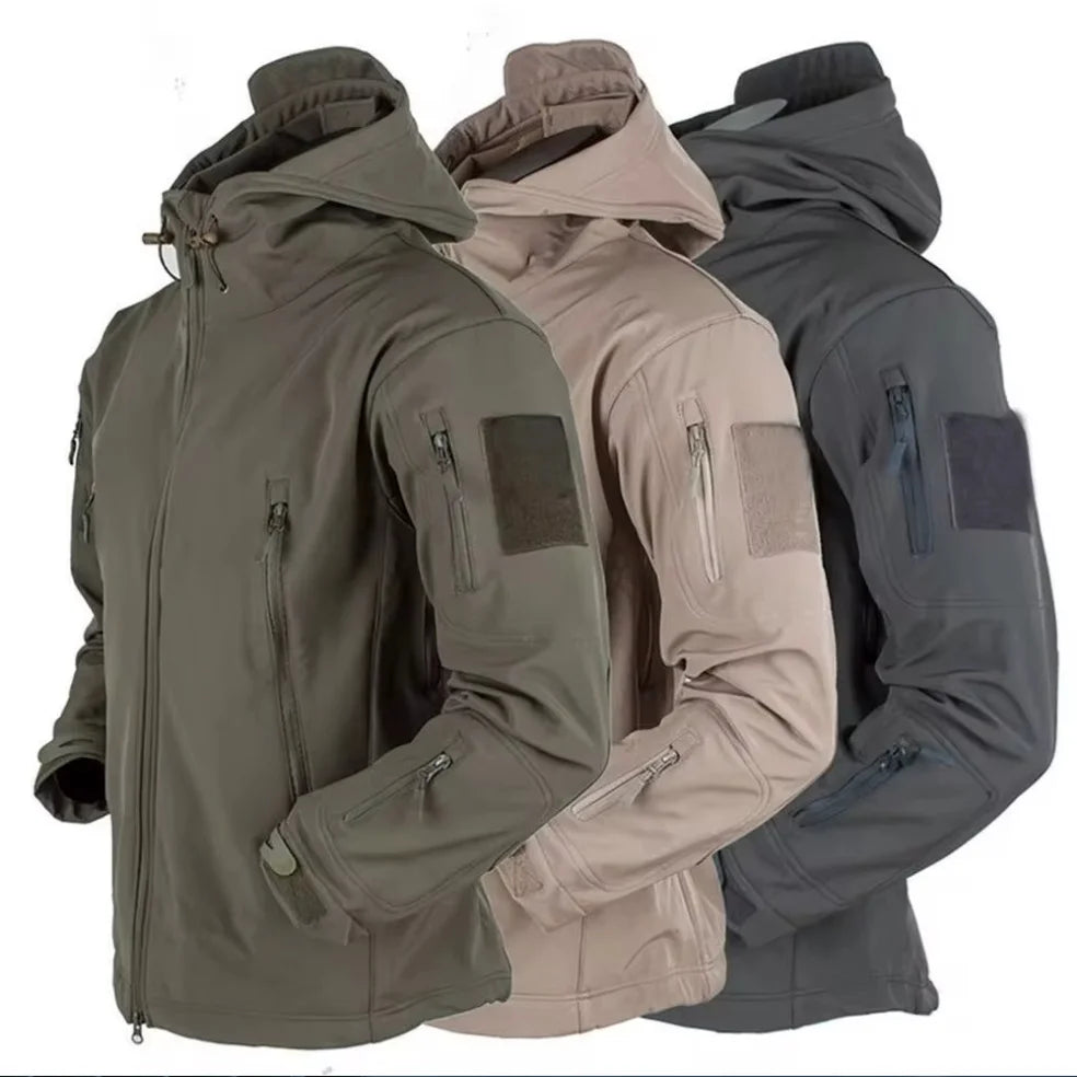 Jaqueta Tática Masculina Impermeável Corta-Vento com Capuz - (Promoção de Inverno 2025)