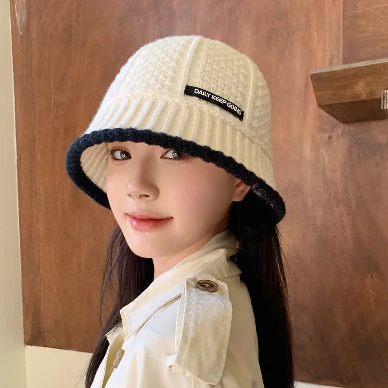 Chapéu Feminino de Lã Estilo Coreano com Visual Retrô – (Promoção de Inverno 2025)