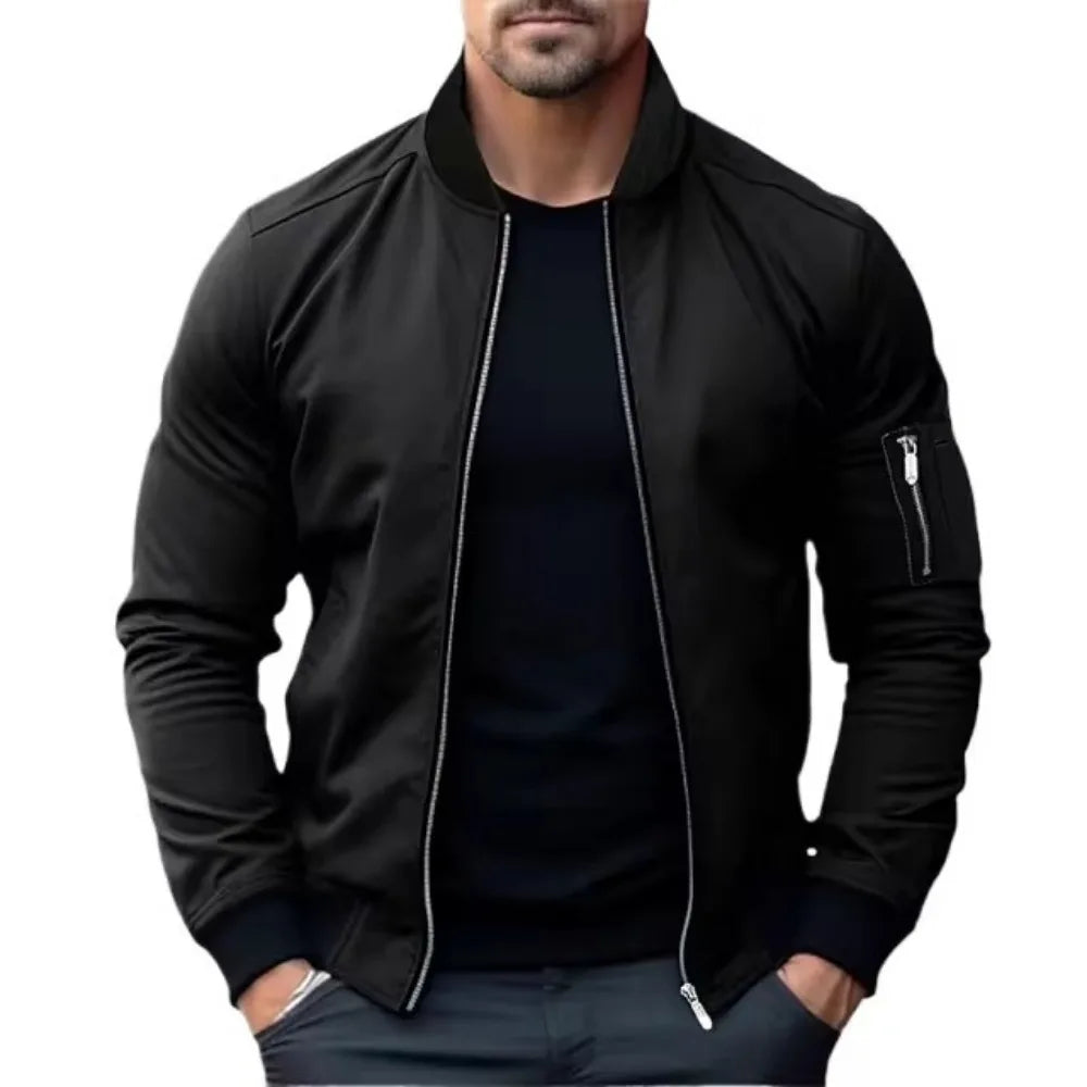 Jaqueta Masculina Bomber com Zíper Estilo Streetwear Elegante – (Promoção de Inverno 2025)
