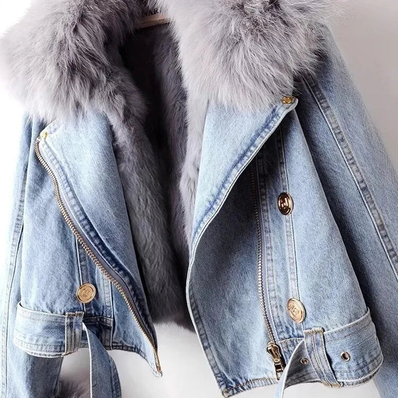 Jaqueta Jeans Feminina Curta com Forro – (Promoção de Inverno 2025)