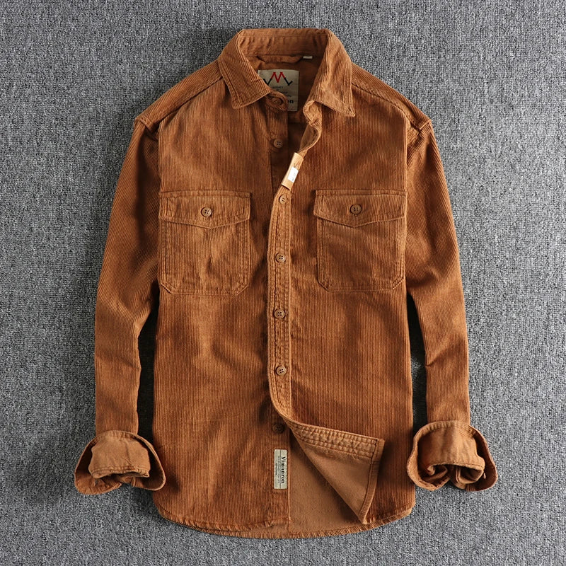 Jaqueta Masculina de Veludo Cotelê Vintage (Promoção de Inverno 2025)
