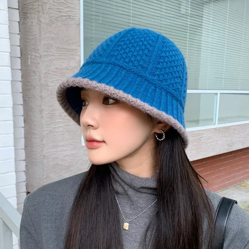 Chapéu Feminino de Lã Estilo Coreano com Visual Retrô – (Promoção de Inverno 2025)