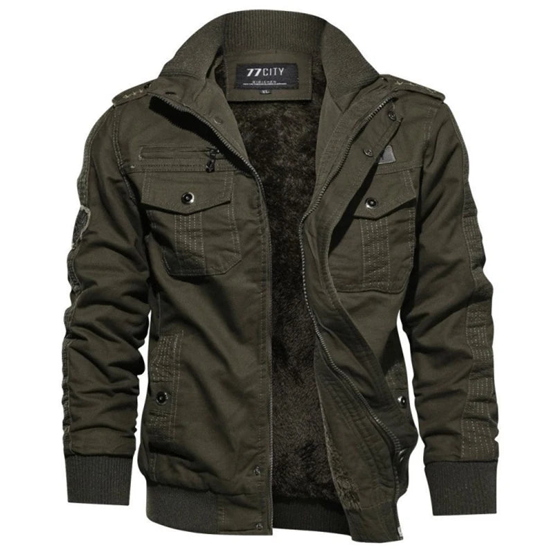 Jaqueta Tática Masculina Para Inverno Fleece com Bolsos - (Promoção de Inverno 2025)