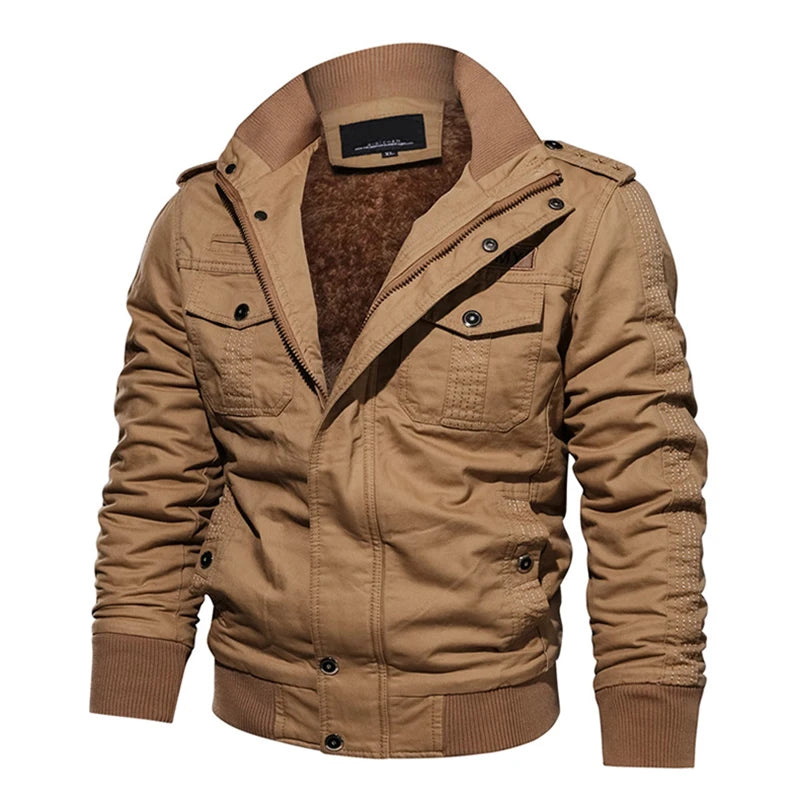 Jaqueta Tática Masculina Para Inverno Fleece com Bolsos - (Promoção de Inverno 2025)