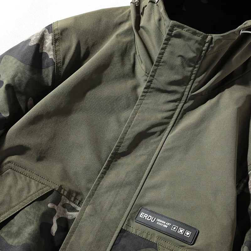 Jaqueta Masculina Bomber Militar com Capuz Corta-Vento – (Promoção de Inverno 2025)