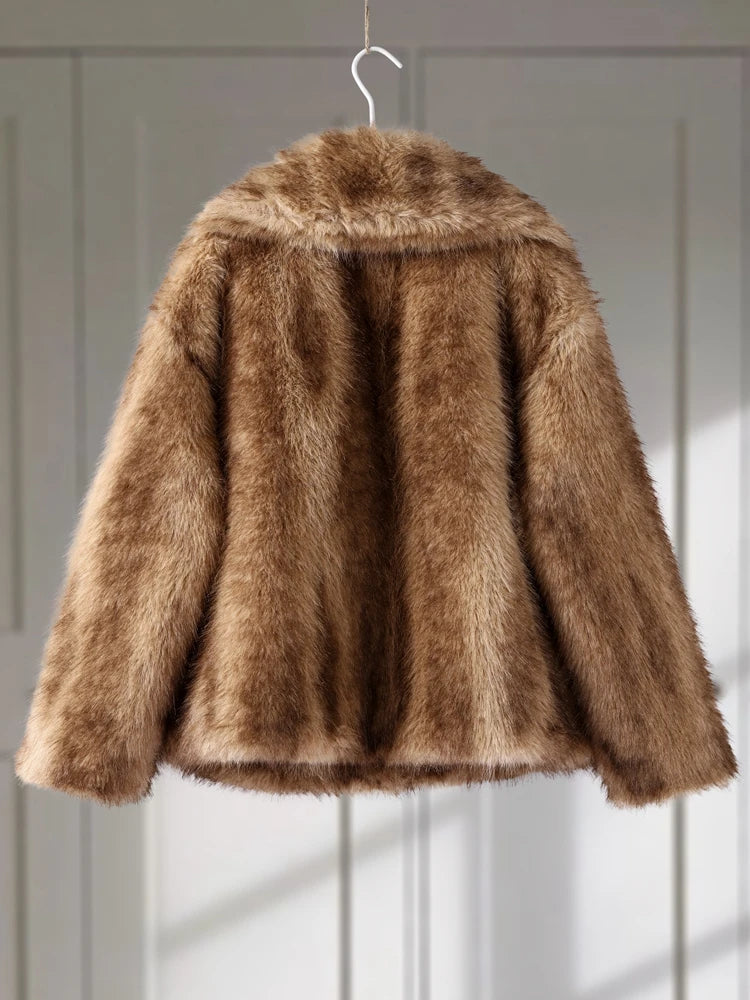 Casaco Feminino Elegante com Lapela Forro Peluciado Manga Longa Vintage – (Promoção de Inverno 2025)