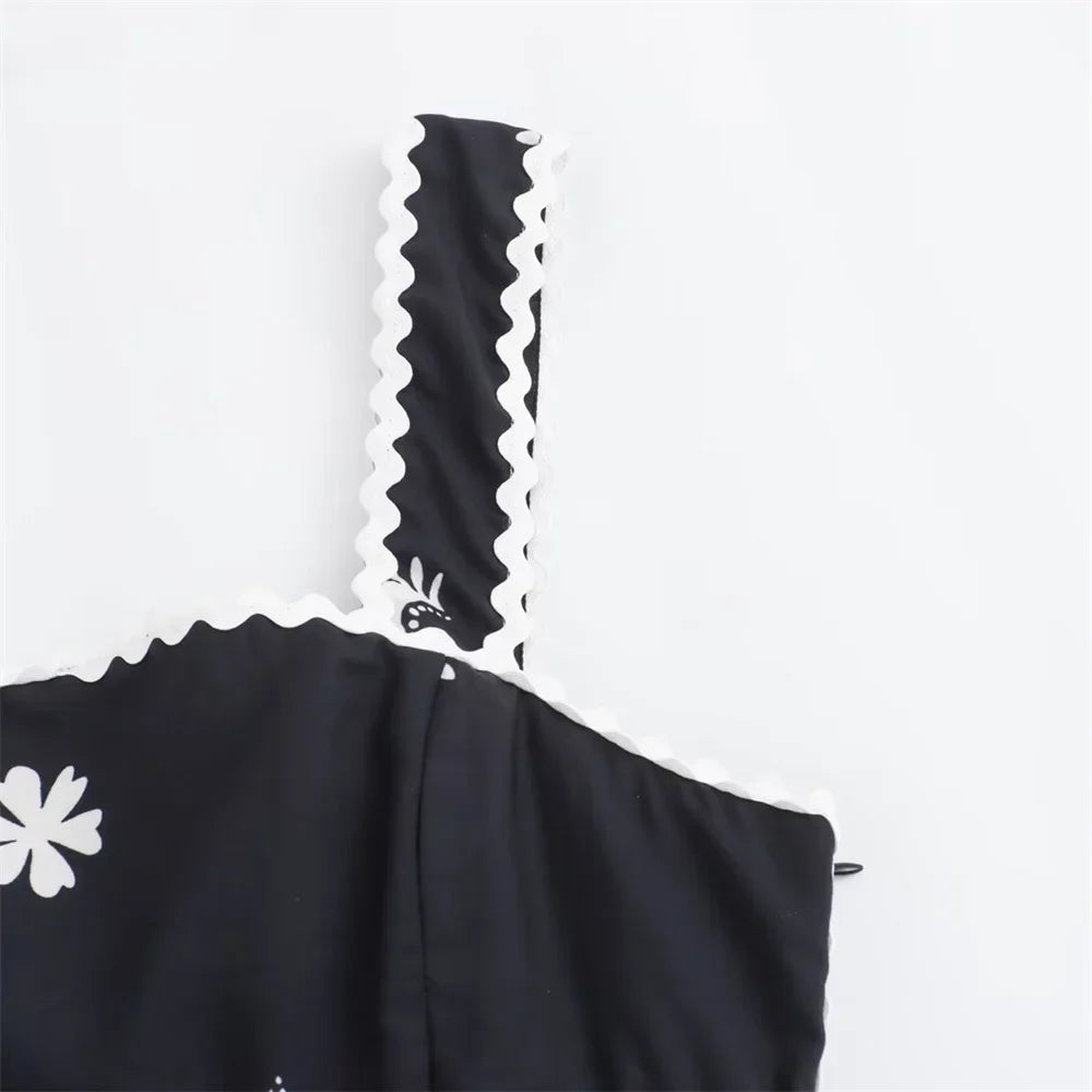 Vestido Midi Preto Bordado Elegante