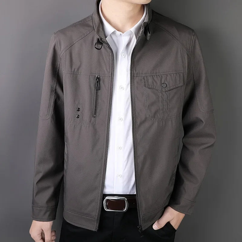 Jaqueta Bomber Masculina Slim Casual com Zíper e Gola Estilo Baseball – (Promoção de Inverno 2025)